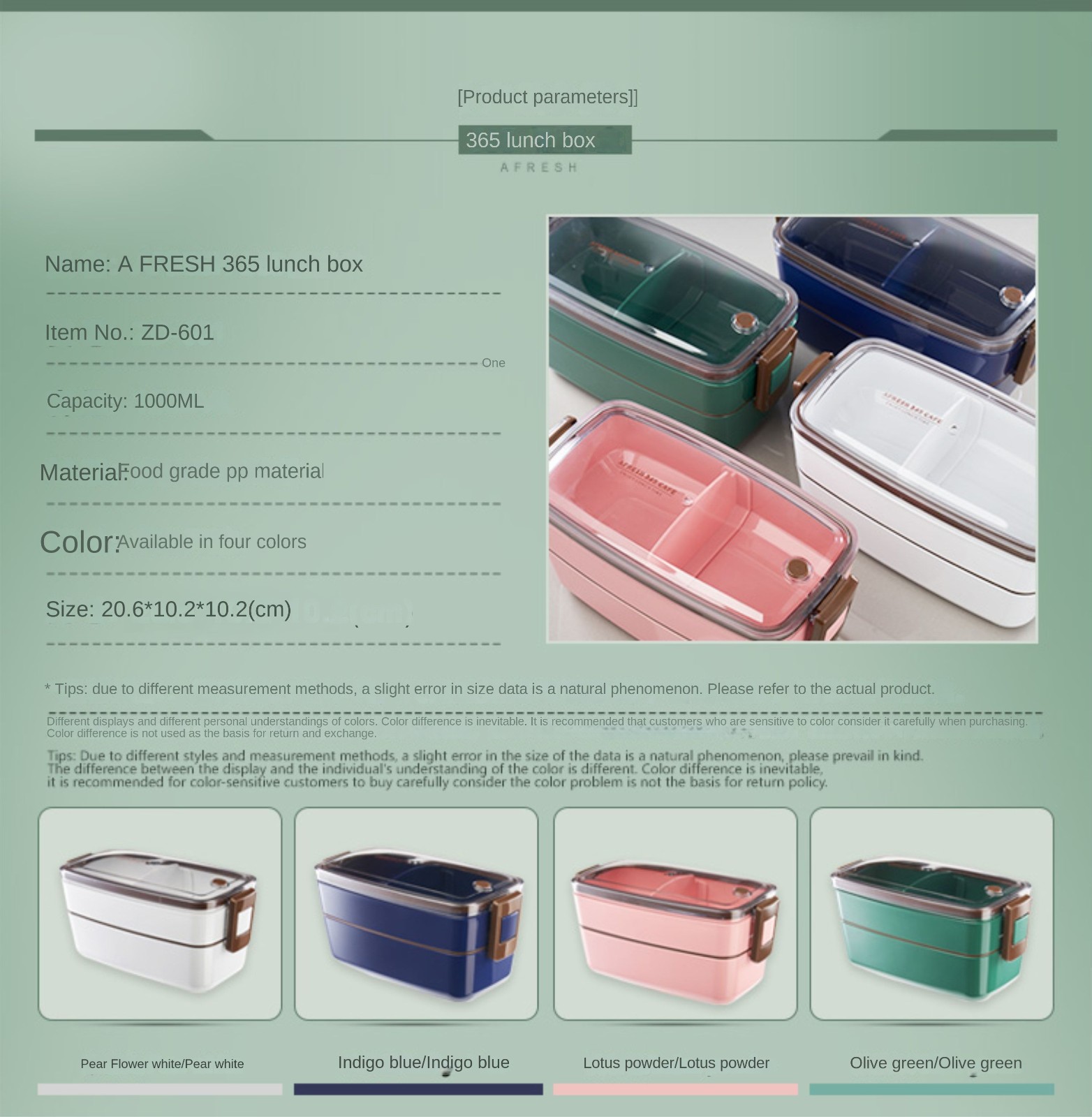 ZD-601 double-layer lunch box suit